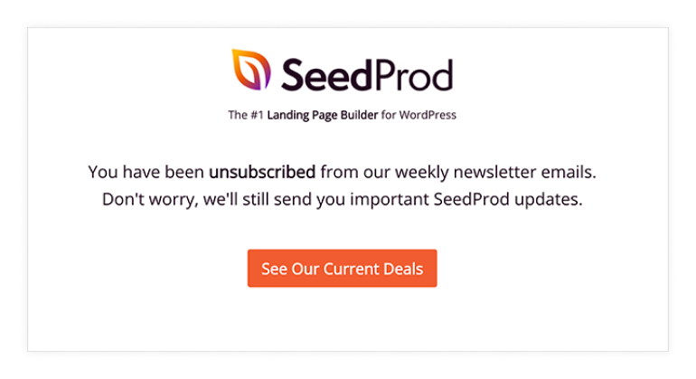 Unsubscribe Landing Page