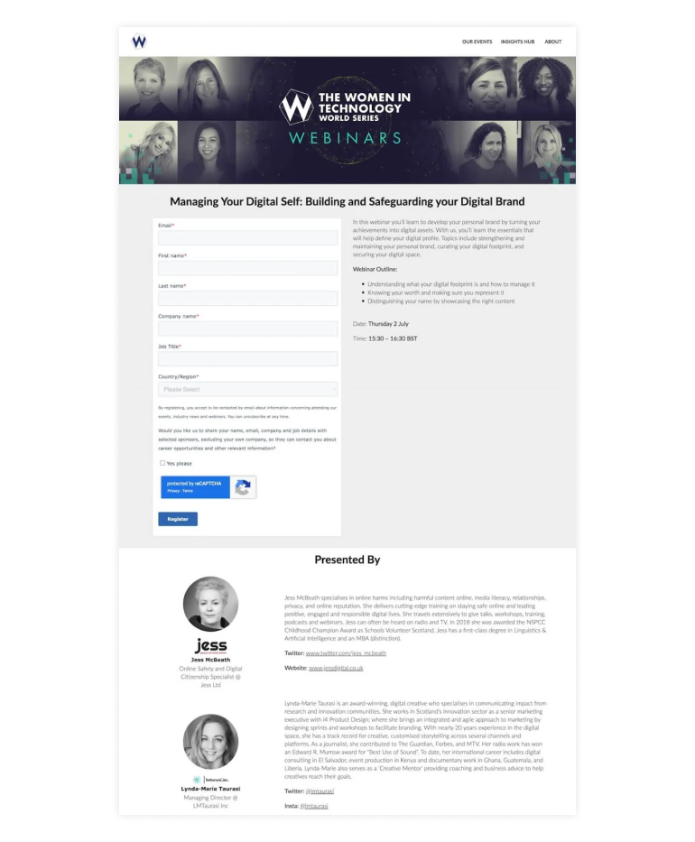 Webinar Landing Page